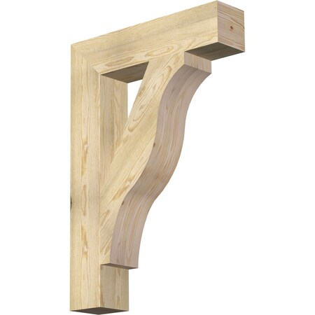 Ekena Millwork Funston Block Rough Sawn Bracket, Douglas Fir, 6"W x 28"D x 40"H BKT06X28X40FST05RDF